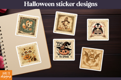 Vintage Halloween Stickers Cute Halloween post stamps Product Image 1