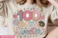 100 days sweeter PNG, 100 Days Of School Sublimation Product Image 2
