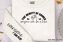 The beauty of games anyone can be a hero Sleeve SVG PNG Product Image 1