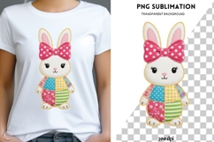 Patchwork bunny png design for T-shirts Product Image 1