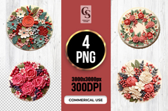 Floral Wreath Circle Clipart Sublimation PNG Product Image 1