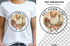 Farm Life PNG | Rustic Farm Animals Design | Cow Chicken Product Image 1