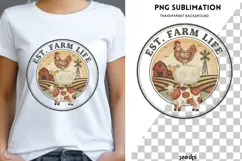 Farm Life PNG | Rustic Farm Animals Design | Cow Chicken Product Image 1