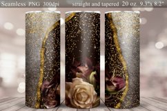 Glitter Flowers Tumbler Seamless Wrap Sublimation Product Image 1