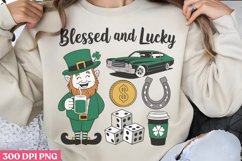 Blessed and Lucky PNG, Groovy ST Patricks Sublimation PNG Product Image 2