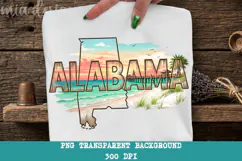 Alabama State PNG, Vintage Cotton Field Southern Sublimation Product Image 1