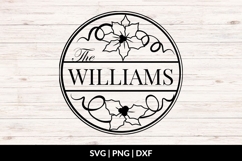 Christmas Family Name SVG - Poinsettia Flowers Product Image 1