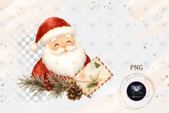 Santa Claus with Christmas Letter PNG Product Image 1