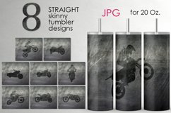 Motorcycle Skinny tumbler sublimation, metallic bike design Product Image 1