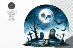 Halloween clipart, Halloween scene, Autumn clipart Product Image 1