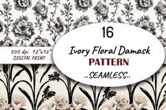 16 Ivory Floral Damask Seamless Digital Paper For Download Product Image 1