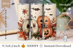 Spooky Halloween Tumbler, Vintage Halloween Kids Tumbler PNG Product Image 1