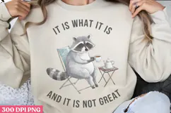 It is what it is and it PNG, Funny Raccoon Sublimation PNG Product Image 1
