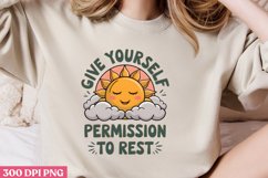 Give yourself permission to rest PNG, Mental Health Sublimat Product Image 1
