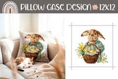 Easter Basket Pillow PNG, Easter Eggs Pillow Sublimation Product Image 1