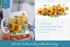 Watercolor Sunflowers Mug Wrap Sublimation Design Product Image 1