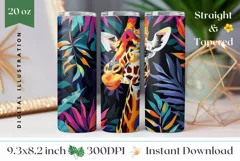 Giraffe Tumbler Wrap PNG, Giraffe Sublimation Tumbler PNG Product Image 1