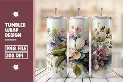 Spring floral tumbler wrap sublimation Product Image 1