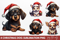 Christmas Dog Sublimation Clipart PNG Product Image 1
