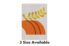 Minimalist Orange Arch and Leaf Embroidery Design Product Image 1