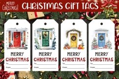 Christmas Door Gift Tag, Christmas Gift Tag Printable Product Image 1