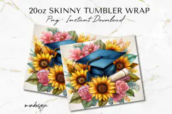 Graduation Tumbler Wrap PNG, Graduation Sublimation Design Product Image 2