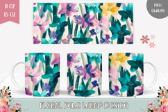 Cartoon Narcissus Mug Wrap, Spring Mug, Flowers Sublimation Product Image 1
