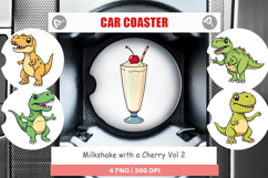 Car Coaster Milkshake with Cherry Product Image 1