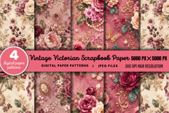 Victorian Scrapbook Paper JPG Product Image 1