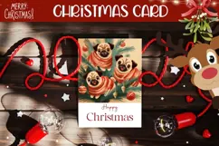Cartoon Christmas Dogs Greeting Card Printable, Dogs Card Product Image 1