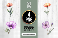 Mixed Flower Watercolor Floral Clipart Sublimation PNG Product Image 1