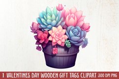 Pink Valentine Succulent Pot Clipart Product Image 1