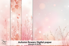 Autumn flowers digital paper Product Image 1