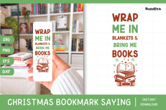 Christmas Bookmark Saying SVG For Book Lovers - Wrap Me In Product Image 1