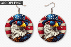Eagle Earring Sublimation PNG - 4th of July Earring Design Product Image 1