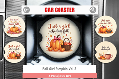 Fall Girl Pumpkin Car Coaster Product Image 1