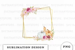 Watercolor Autumn Gold frame png Product Image 1