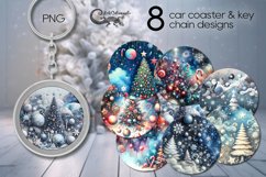 Celestial Christmas | 8 xmas Car coaster &amp; key chain designs Product Image 1