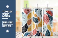 Abstract Shapes And Leaves Tumbler Wrap Sublimation Product Image 1