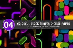 Colorful Block Shapes Digital Paper Product Image 1