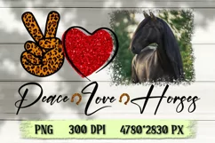 Peace Love Horses | PNG Sublimation design, t shirt print Product Image 1
