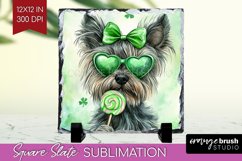 Cairn Terrier St. Patricks Day Dog Slate PNG Dog Square Product Image 1