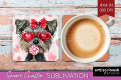 Cairn Terrier Valentine Square Coaster Valentines Day PNG Product Image 1