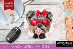 Cairn Terrier Valentine Car Coaster Valentines Day Coaster Product Image 1