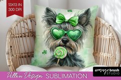 Cairn Terrier St. Patricks Day Dog Pillow Sublimation Dog Product Image 1
