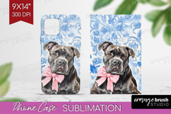 Cane Corso Dog Phone Case PNG Blue Toile Case PNG Product Image 1
