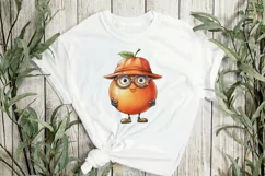 Cartoon Fruits Orange Watercolor Sublimation Product Image 2