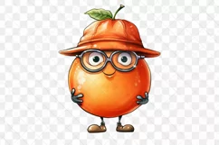 Cartoon Fruits Orange Watercolor Sublimation Product Image 3