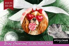 Cavalier King Spaniel Valentine Ornament PNG Valentines Day Product Image 1