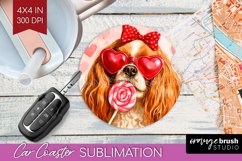 Cavalier King Spaniel Valentine Car Coaster Valentines Day Product Image 1